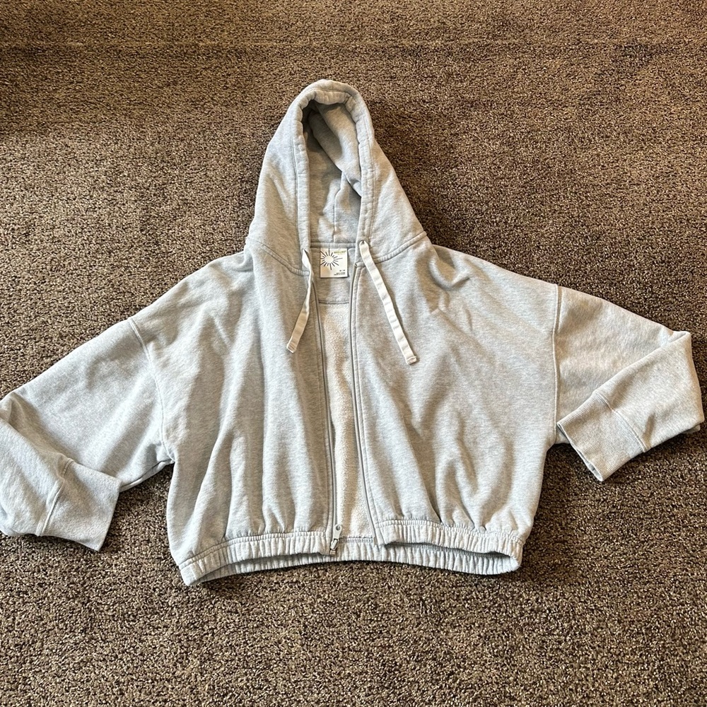 Aerie Cropped Zip-Up Hoodie